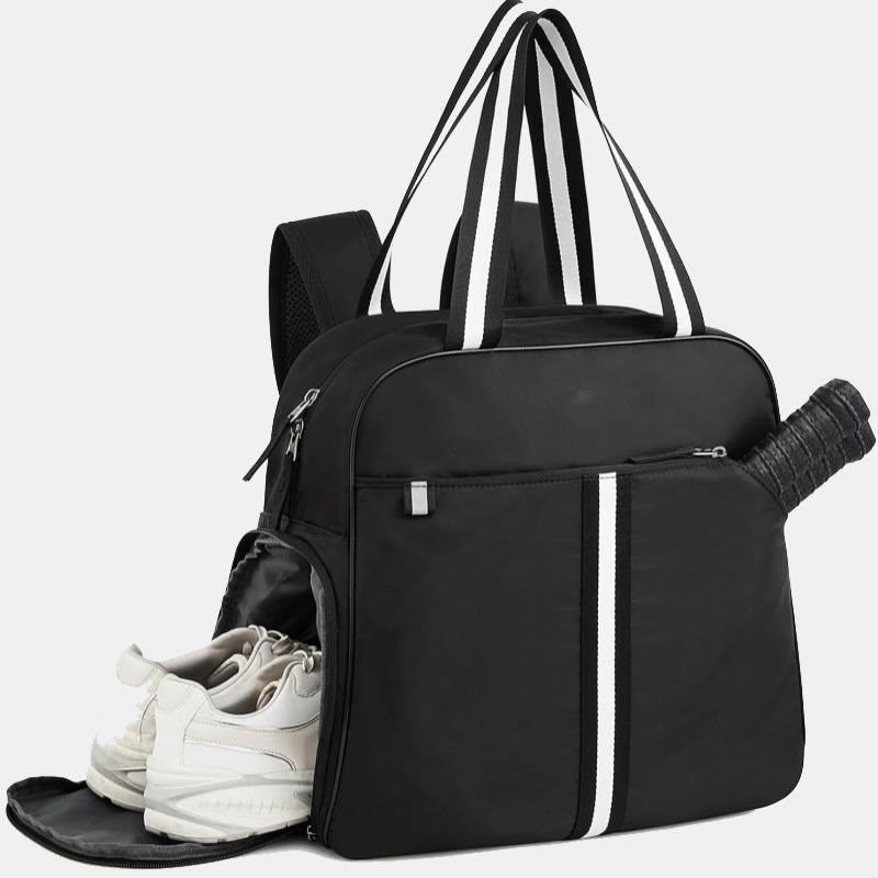 Functional Pickleball Shoulder Bag Convertible Backpack with Shoes Compartment