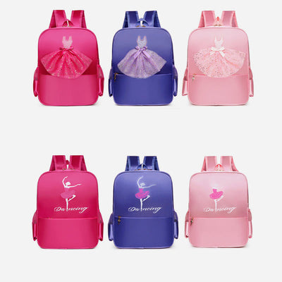 Girls Dance Backpack Ballerina Dress Decor Kids Dance Schoolbag