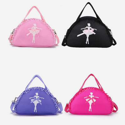 Girls Crossbody Bag Handbag Ballerina Pattern Nylon Dance Bag