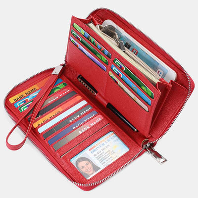 RFID Wallet for Women Large Capacity Card Slot Leather Purse