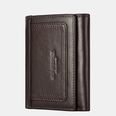 Trifold Roomy Leather Wallet RFID Blocking Anti-theft Wallet