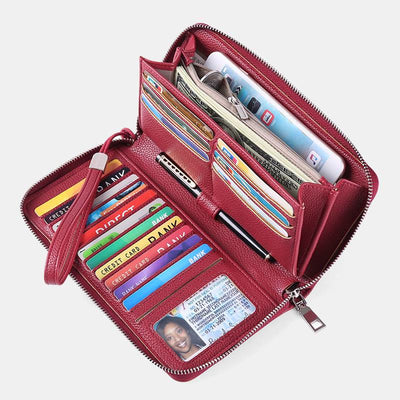 RFID Wallet for Women Large Capacity Card Slot Leather Purse