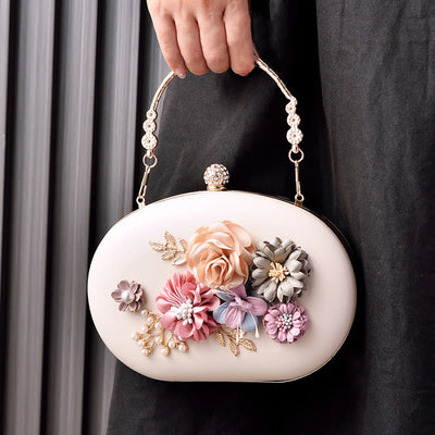 Flowers Clutch Purses for Women Evening Wedding Formal Clasp Handbag