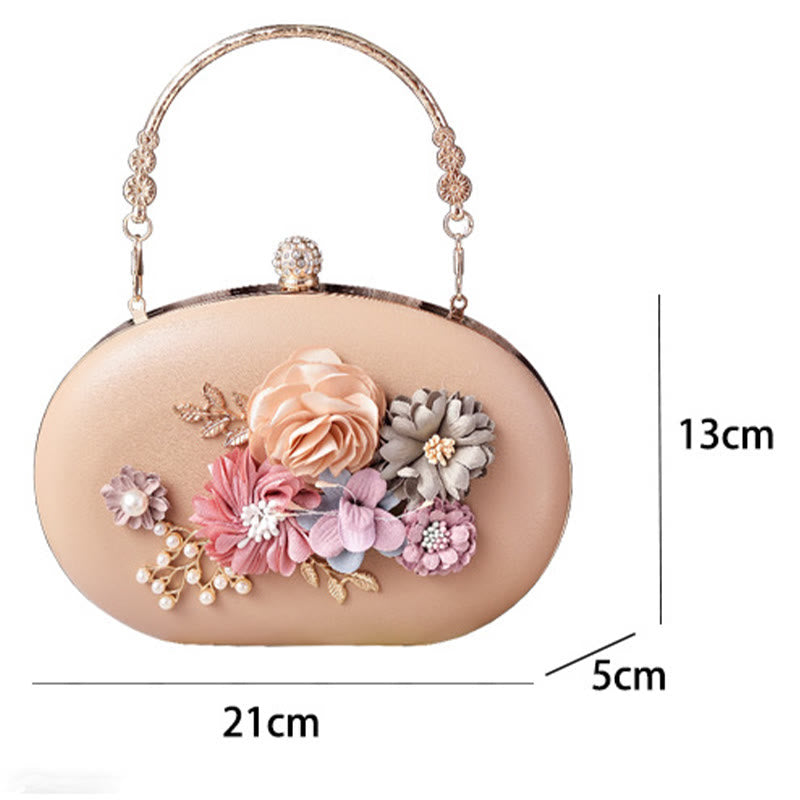 Flowers Clutch Purses for Women Evening Wedding Formal Clasp Handbag