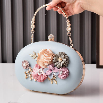 Flowers Clutch Purses for Women Evening Wedding Formal Clasp Handbag