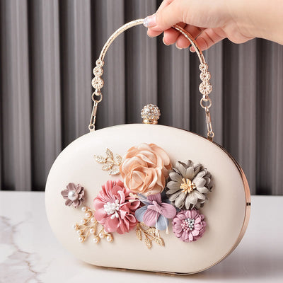 Flowers Clutch Purses for Women Evening Wedding Formal Clasp Handbag