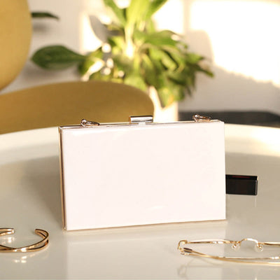 Clear Rectangle Acrylic Clutch Purse Party Shoulder Bag Evening Bag