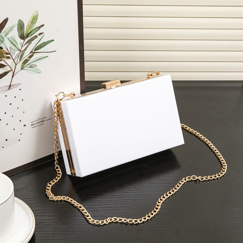 Clear Rectangle Acrylic Clutch Purse Party Shoulder Bag Evening Bag