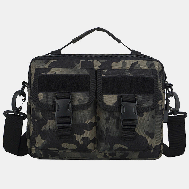 Multi-Pocket Tactical Outdoor Messenger Bag with USB Charging Port