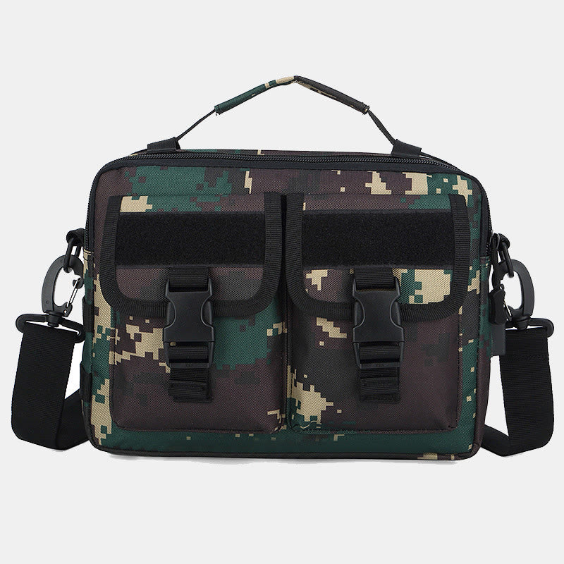 Multi-Pocket Tactical Outdoor Messenger Bag with USB Charging Port