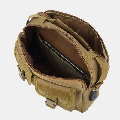 Multi-Pocket Tactical Outdoor Messenger Bag with USB Charging Port