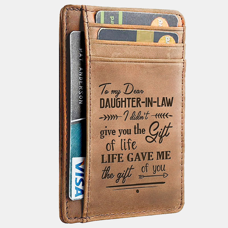 Minimalist Engraved Card Holder Wallet To Grandson From Grandparents