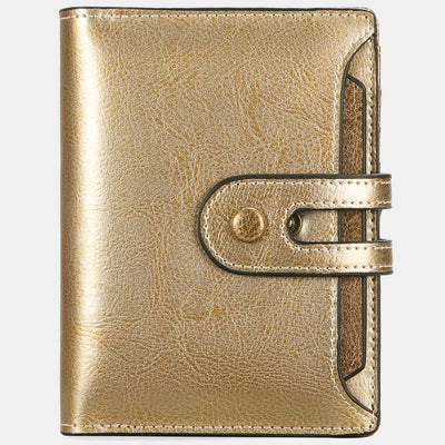 Women's Genuine Leather Bifold RFID Blocking Compact Wallet