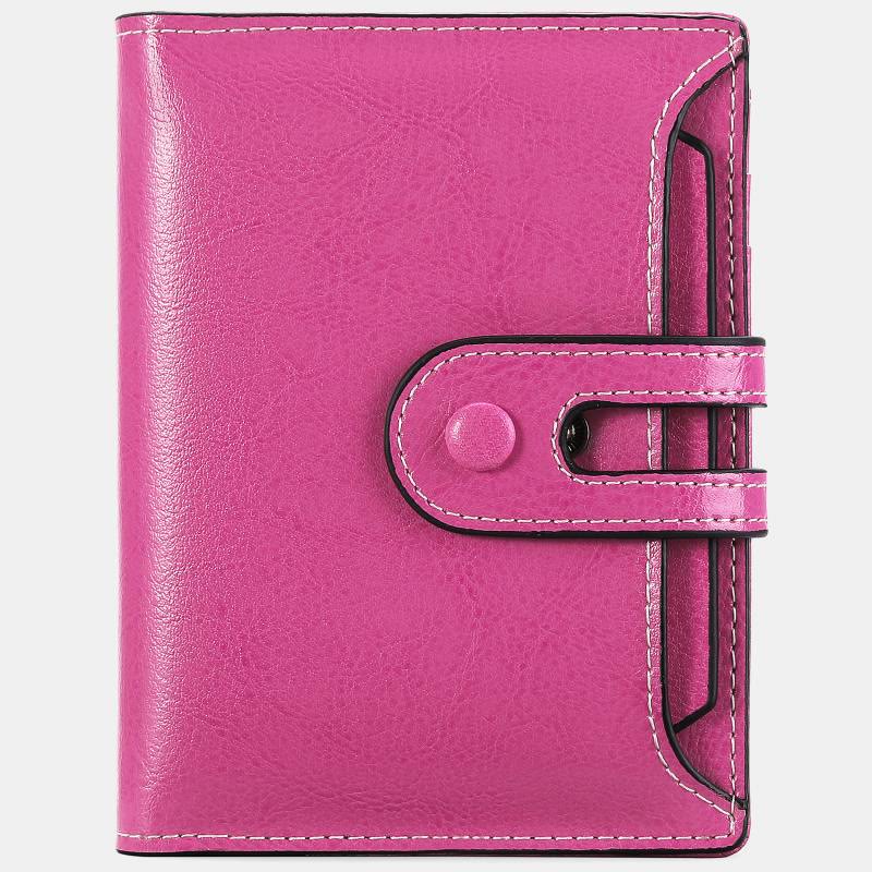 Women's Genuine Leather Bifold RFID Blocking Compact Wallet