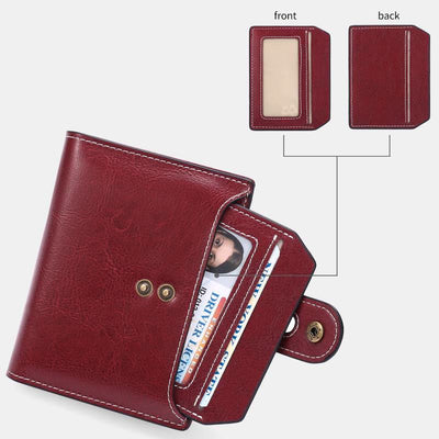 Women's Genuine Leather Bifold RFID Blocking Compact Wallet