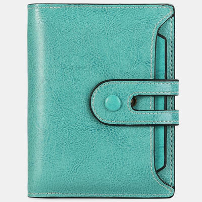 Women's Genuine Leather Bifold RFID Blocking Compact Wallet