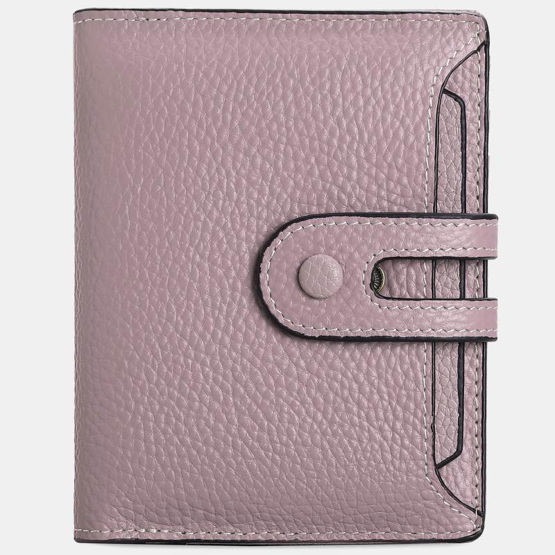 Women's Genuine Leather Bifold RFID Blocking Compact Wallet