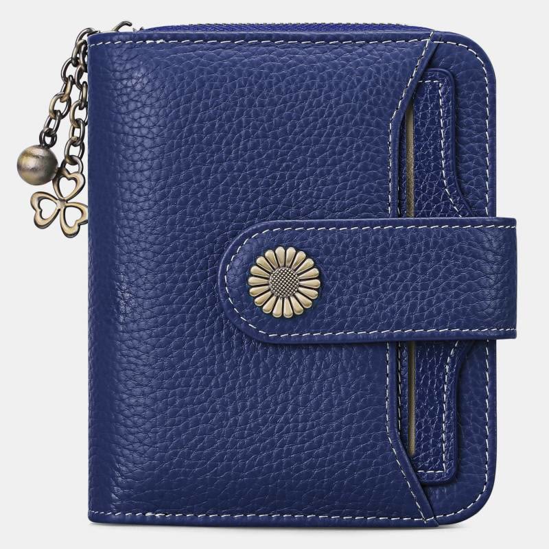 RFID Blocking Compact Bifold Leather Wallet with Detachable Card Holder