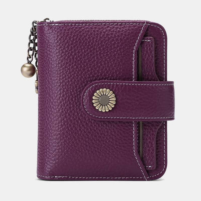 RFID Blocking Compact Bifold Leather Wallet with Detachable Card Holder