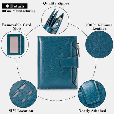 Multi-card Vintage Designed RFID Blocking Wallet Purse