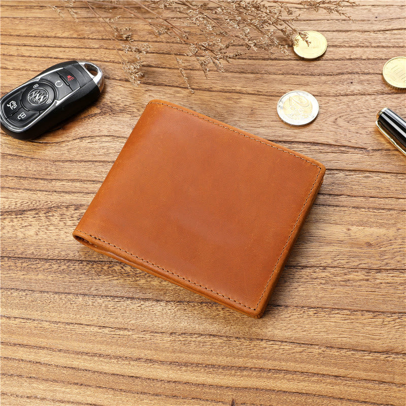 Genuine Leather Casual Bifold Vintage Wallet