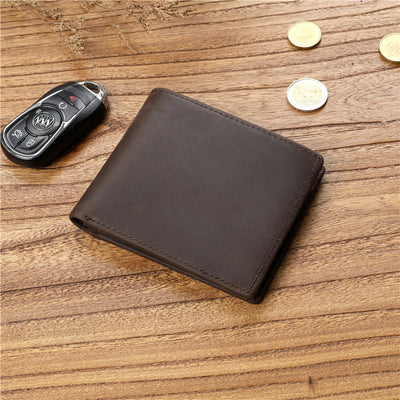 Genuine Leather Casual Bifold Vintage Wallet