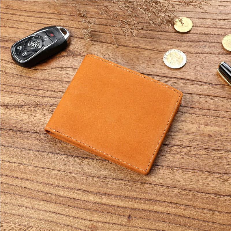 Genuine Leather Casual Bifold Vintage Wallet