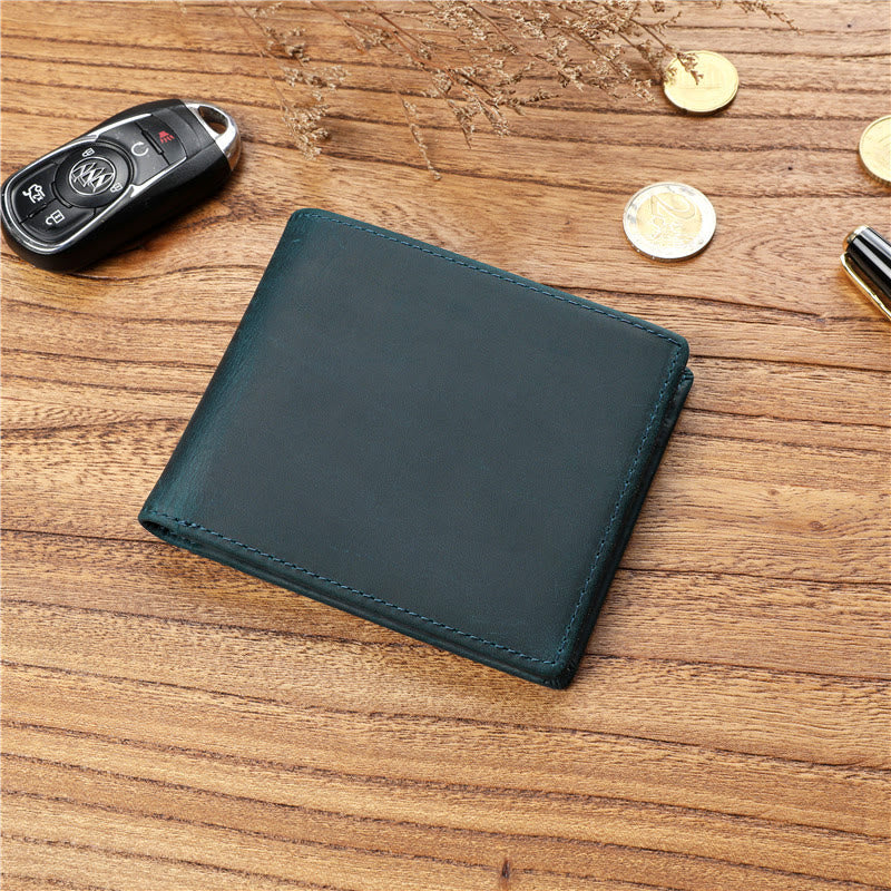 Genuine Leather Casual Bifold Vintage Wallet