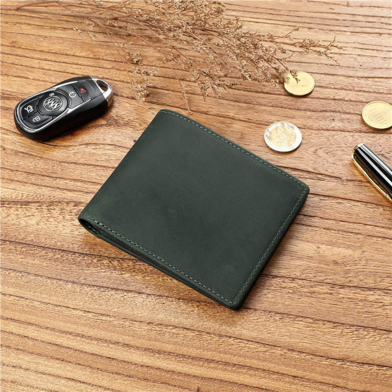 Genuine Leather Casual Bifold Vintage Wallet