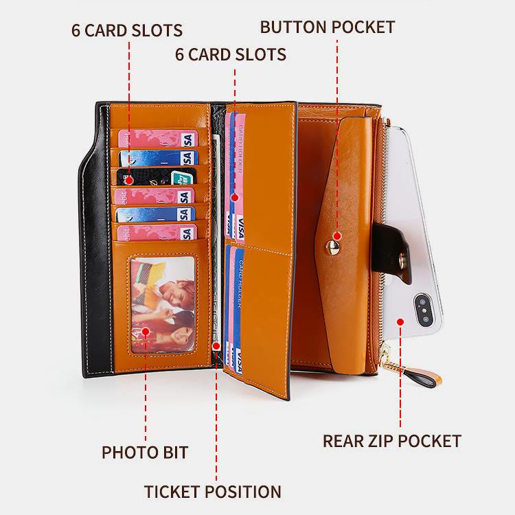 RFID Multifunctional Large Capacity Trifold Wallet