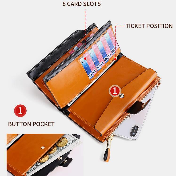 RFID Multifunctional Large Capacity Trifold Wallet