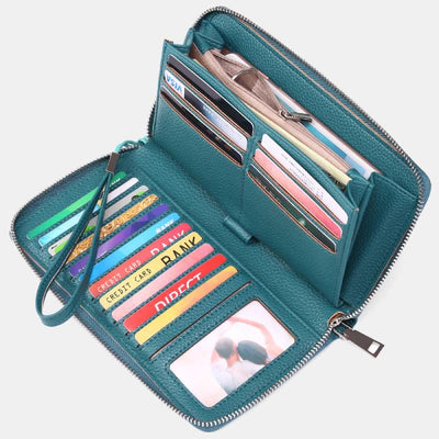 RFID Wallet for Women Large Capacity Card Slot Leather Purse