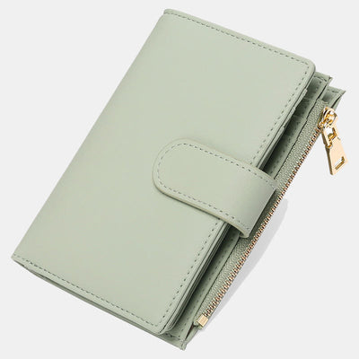 RFID Blocking Trifold Leather Wallet for Women with Zip Coin Pocket