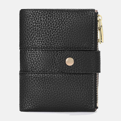 Genuine Leather Womens Trifold Compact Wallet with RFID Blocking