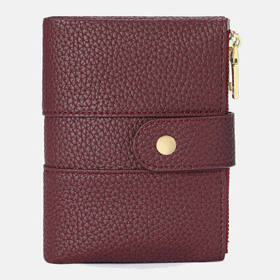 Genuine Leather Womens Trifold Compact Wallet with RFID Blocking