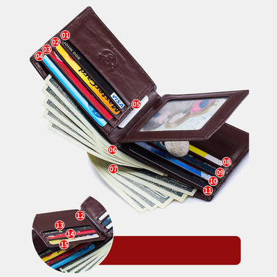 RFID Blocking Vintage Multi-slot Embossing Card Holder Wallet