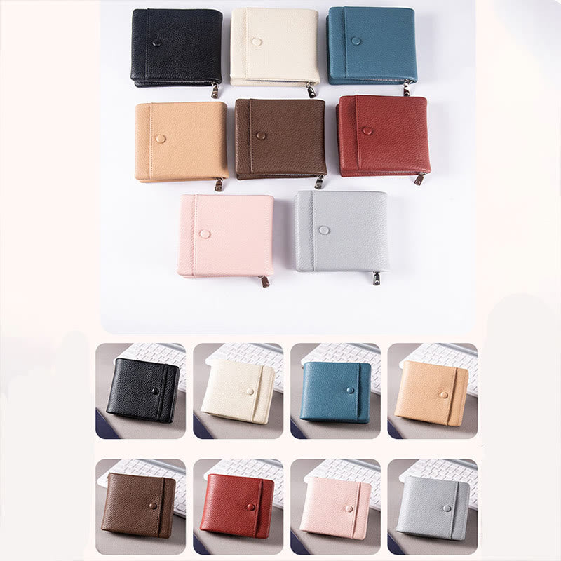 Vegan Leather Women Zip Around Wallet Bifold Wallet Card Holder