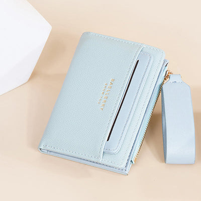 Faux Leather Bifold Compact Wallet for Women with Extra Card Holder