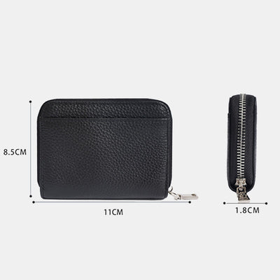 Multi-Slot Zip Around Genuine Leather Coin Purse for Women