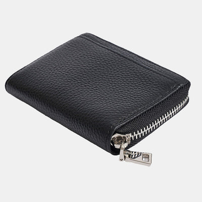 Multi-Slot Zip Around Genuine Leather Coin Purse for Women