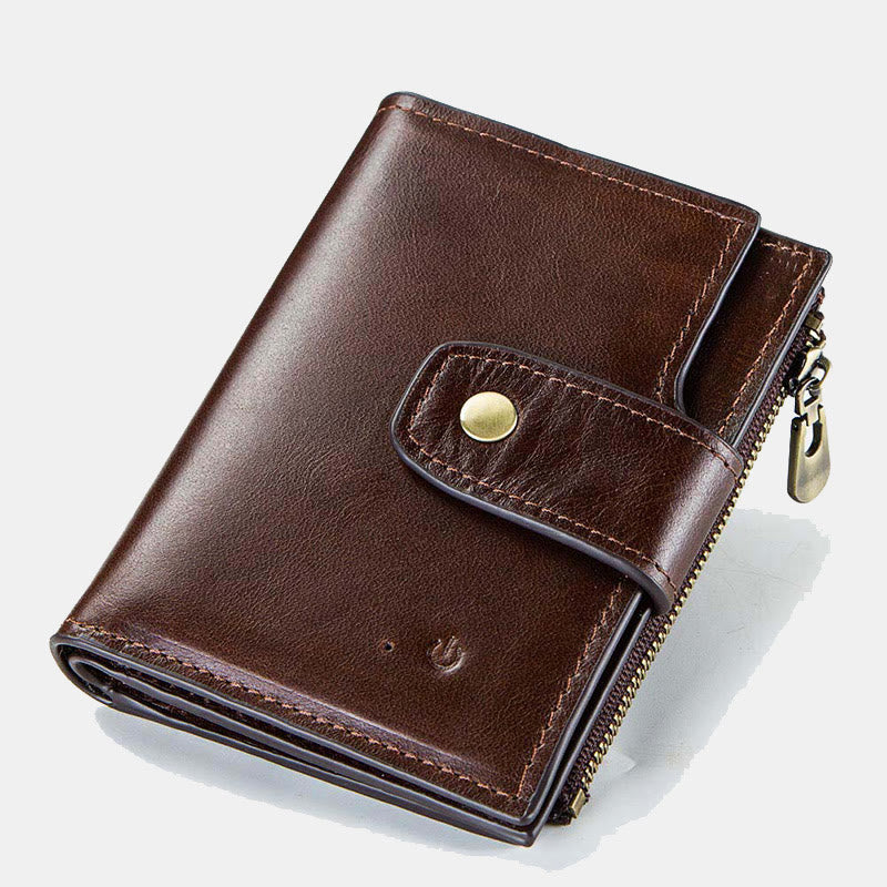 Intelligent Wallet Built-in Bluetooth RFID Blocking Trifold Leather Wallet