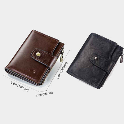 Intelligent Wallet Built-in Bluetooth RFID Blocking Trifold Leather Wallet