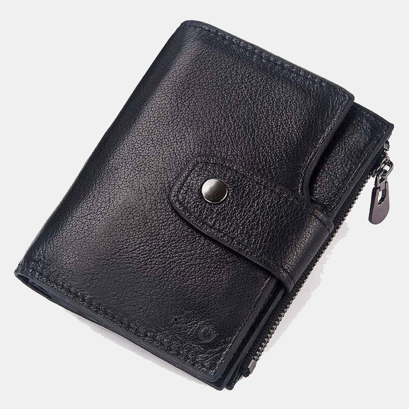 Intelligent Wallet Built-in Bluetooth RFID Blocking Trifold Leather Wallet