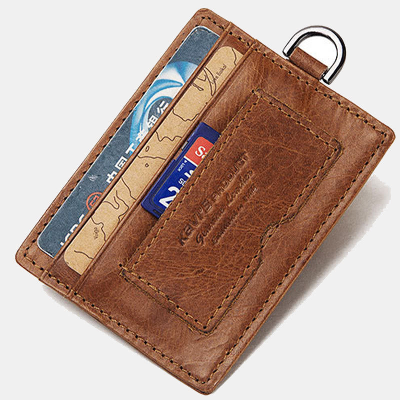 Genuien Leather RFID Blocking Bifold Wallet with External Card Holder