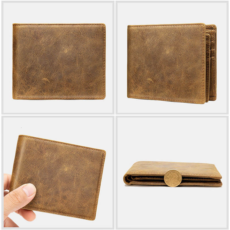 RFID Blocking Slim Trifold Wallet for Men with ID Window