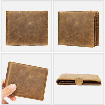 RFID Blocking Slim Trifold Wallet for Men with ID Window