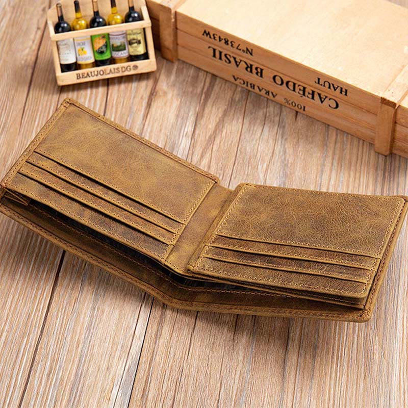 RFID Blocking Slim Trifold Wallet for Men with ID Window