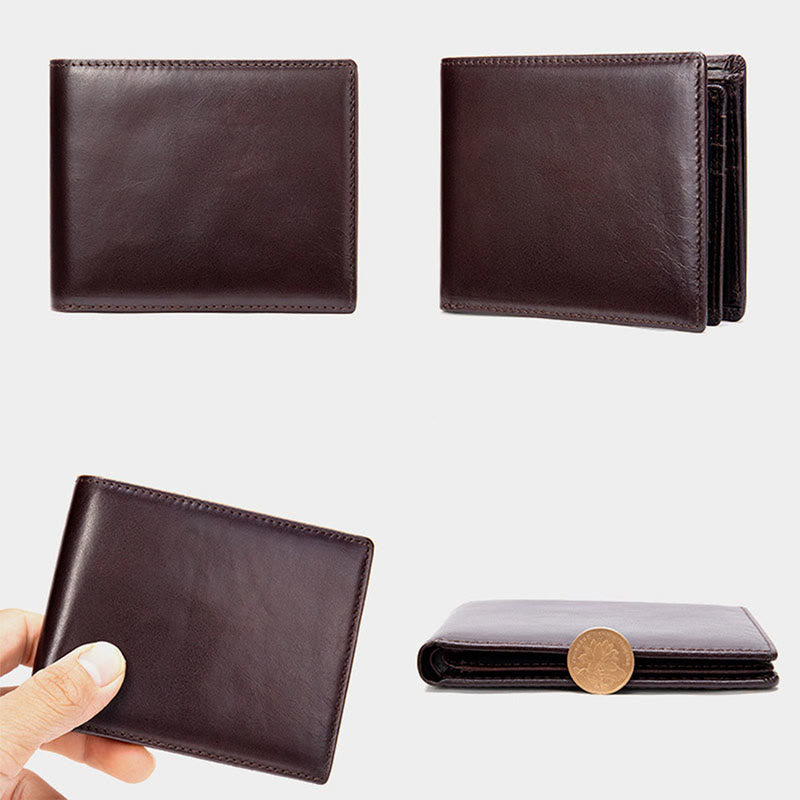 RFID Blocking Slim Trifold Wallet for Men with ID Window