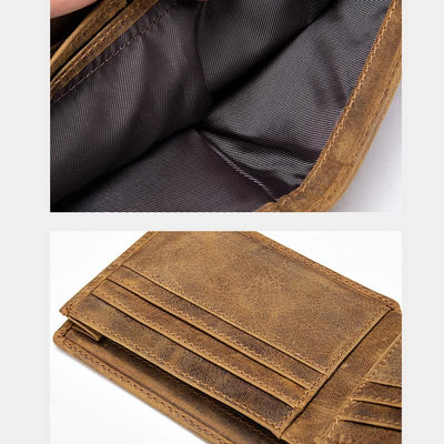 RFID Blocking Slim Trifold Wallet for Men with ID Window