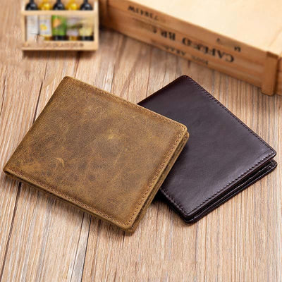 RFID Blocking Slim Trifold Wallet for Men with ID Window